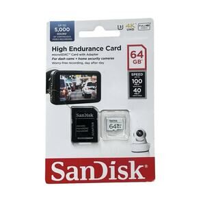 SanDisk High Endurance 64GB microSD Card for Dash Cams and Security Cameras
